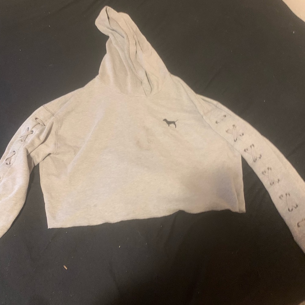 Pink Victoria’s Secret kids cropped grey size Large